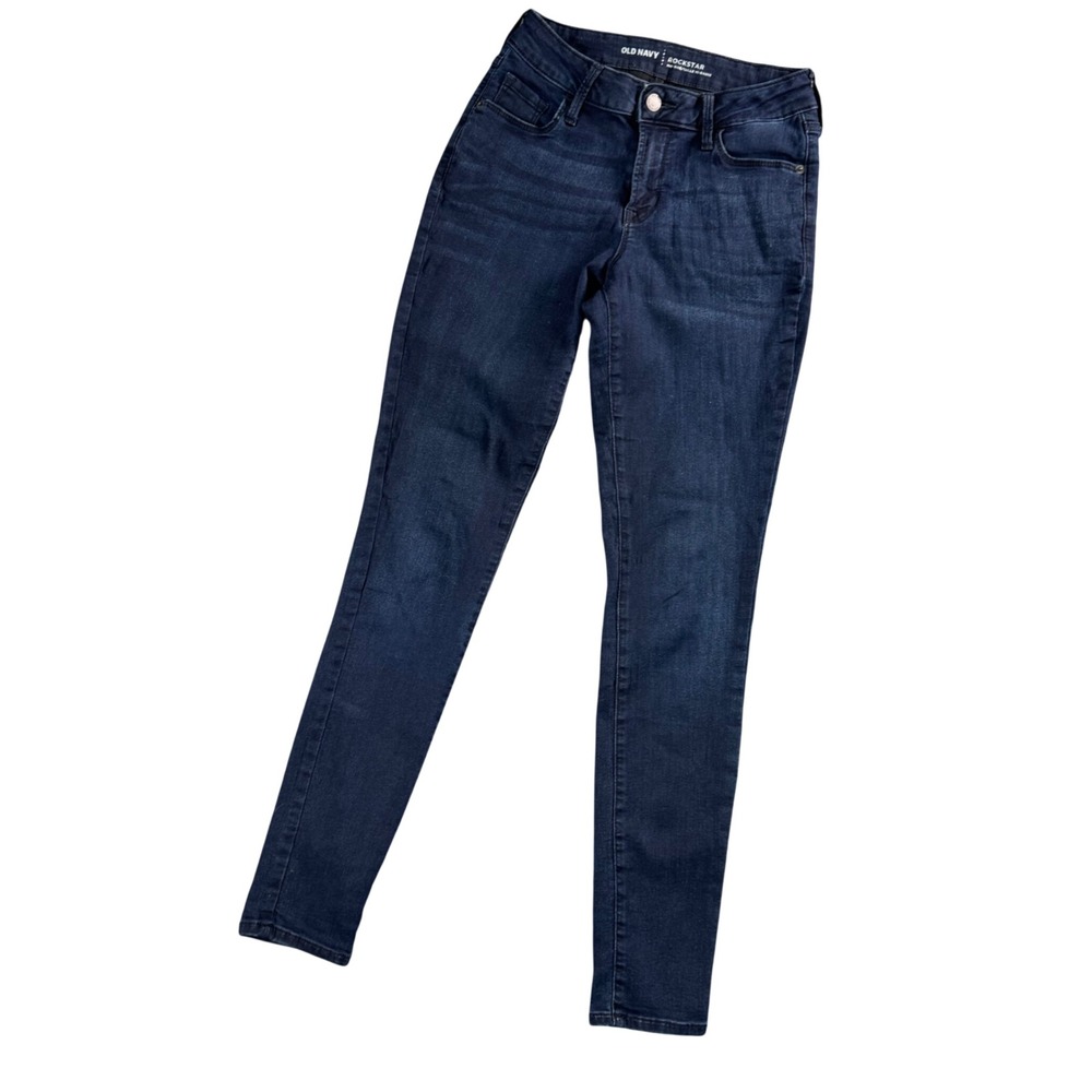 Old Navy Rockstar Skinny Jeans Dark Wash Mid Rise Y2K‎ Denim 2